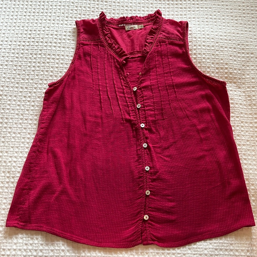 Faherty Sleevless Blouse Size Small